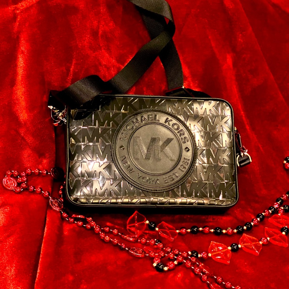 Clear and black handbag